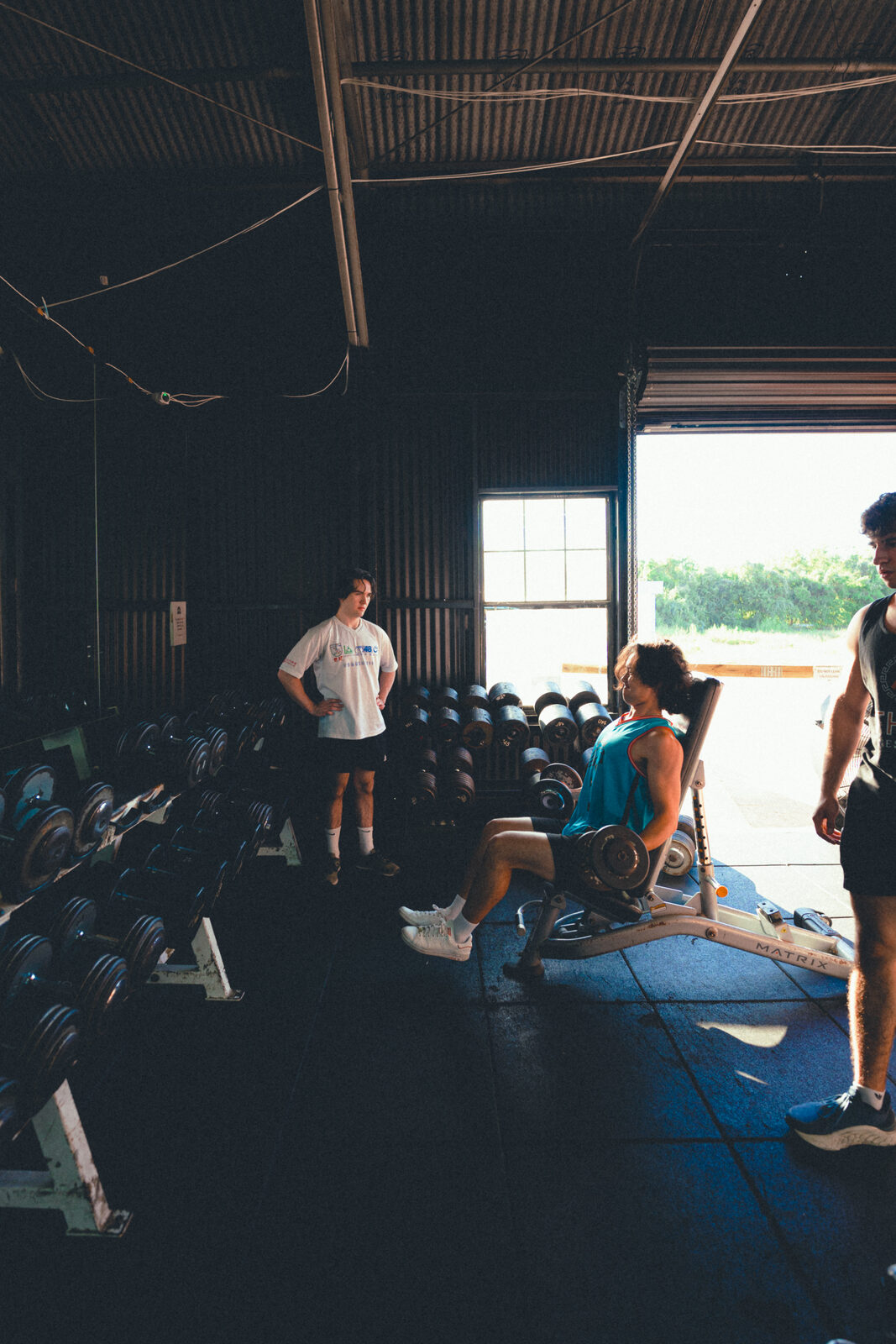 Warehouse gym session